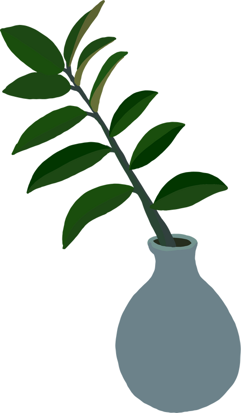 Vase with Plant Illustration